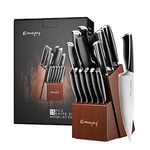 Emojoy 15 Piece Kitchen Knife Set