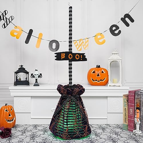 Enchanting Halloween Broomstick with LED Lights & Sound Control