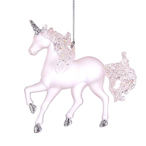 Enchanting Matte Pink Unicorn Christmas Tree Ornament