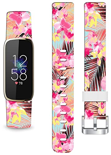ENDIY Luxe Silicone Bands for Fitbit Luxe - Pink Floral