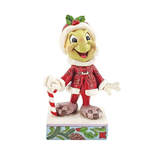 Enesco Disney Traditions by Jim Shore Pinnochio Jiminy Cricket Santa Personality Pose Figurine, 4.375 Inch, Multicolor