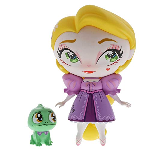 Enesco The World of Miss Mindy Rapunzel and Mini Pascal Vinyl Figurine, 7 Inch, Multicolor