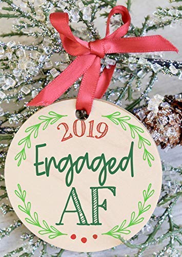 Engaged AF Christmas Ornament for Engaged Couples