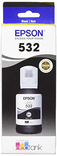 EPSON T532 EcoTank -Ink Ultra-high Capacity Bottle Black (T532120-S) for Select Epson EcoTank Printers