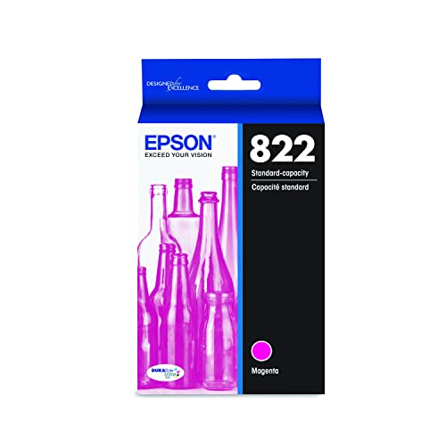 EPSON T822 DURABrite Ultra -Ink Standard Capacity Magenta -Cartridge (T822320-S) for Select Epson Workforce Pro Printers