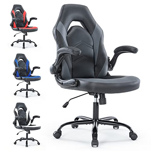 Ergonomic Gaming Chair with Flip-up Armrests and Lumbar Support