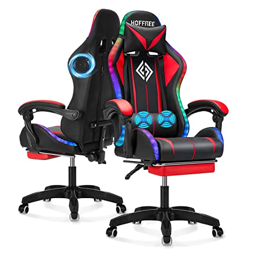Ergonomic RGB Gaming Chair with Bluetooth Speakers and LED Lights