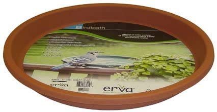 Erva D14CL 14 in. dia. Bird Bath Plastic Dish; Terra Cotta