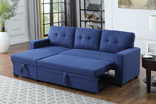 ERYE L-Shaped Corner Sectional Sofa with Pull Out Sleeper Bed and Reversible Storage Chaise