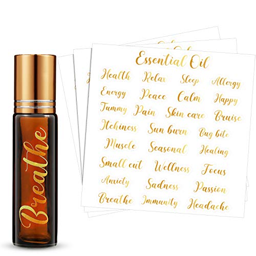 Essential Oil Labels Stickers: Sufficient Quantity, Easy to Use, Stylish Gold Color