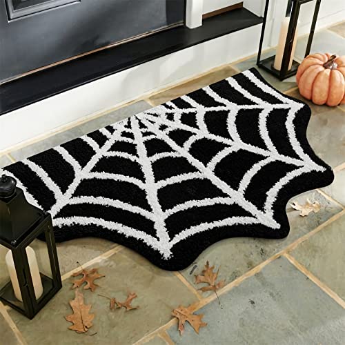 Estmy Spider Web Indoor Halloween Rug 2x3