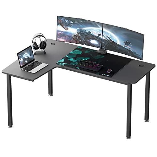 EUREKA ERGONOMIC 60 Inch Black Corner L Shaped Computer Desk