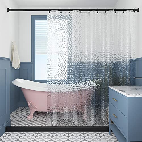 EVA Clear Shower Curtain Liner with 3D Water Cube Design