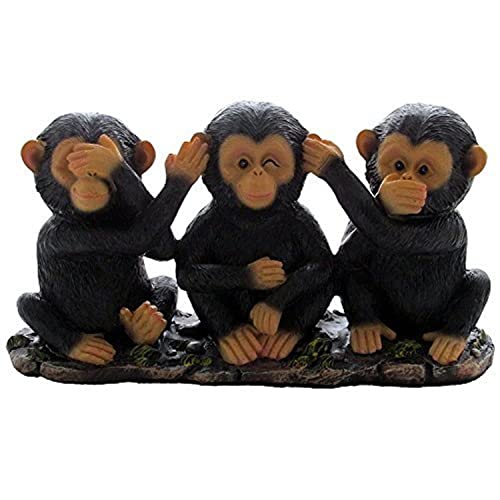 Evil Monkeys Figurine for African Decor Sculptures and Animal Lover Gifts
