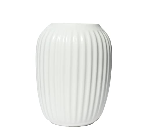 Eweeh 8 Inch White Ceramic Vase