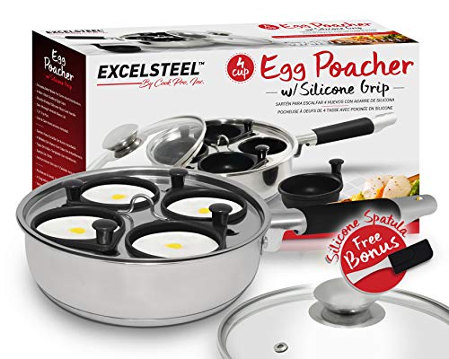 Excelsteel Stainless Steel 4 Cup Egg Poacher