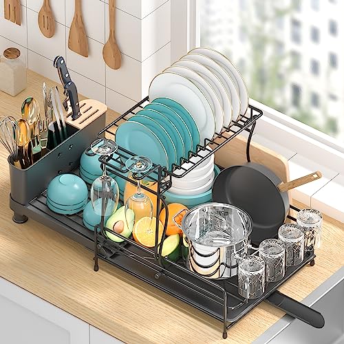 Expandable 2-Tier Dish Drying Rack