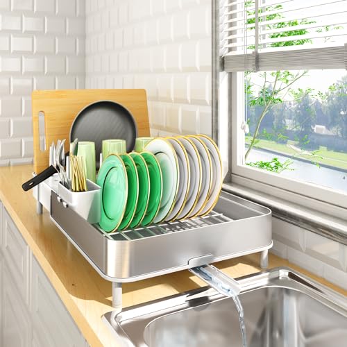 Expandable Dish Drying Rack - Stainless Steel Dish Drainer