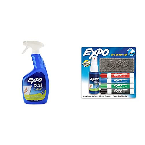 EXPO Whiteboard Cleaning Spray & Dry Erase Marker Set