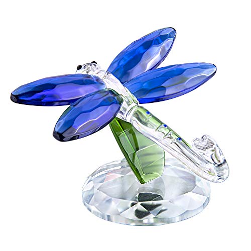 Exquisite H&D HYALINE & DORA Crystal Glass Dragonfly Figurine