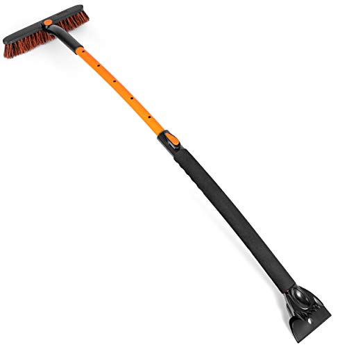 Extendable Snow Brush with Ice Scraper for Car