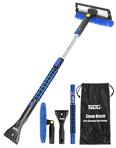 Extendable Snow Brush with Squeegee Ice Scraper