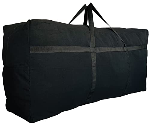 Extra Large Canvas Storage Duffle Bag with Zippers and Handles - 50x23x15Inch