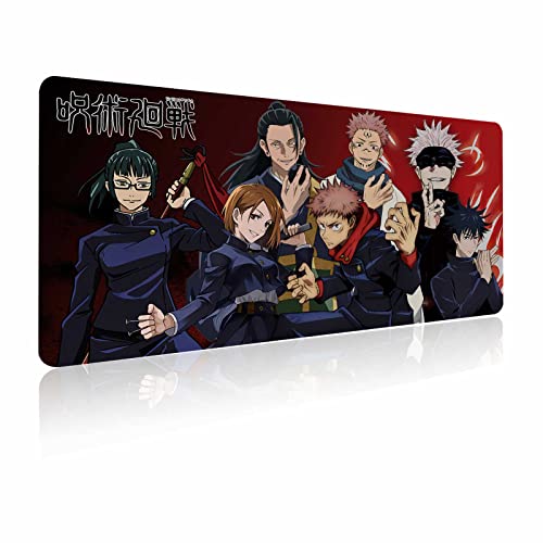 Extra Large Gaming Mouse Pad Anime Characters Custom Soft Desk Pad Mousepad with Anti-Slip Rubber Base & Durable Stitched Edges, Huge Desk Mat, Oversized Computer Keyboard Laptop Mouse Mat 31.5x15.7