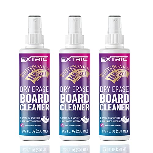 EXTRIC Whiteboard Cleaner 8 oz Dry Erase Board Cleaner, White Board Cleaning Spray 3 Pack Dry Erase Spray
