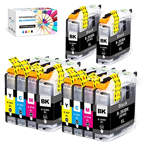 F FINDERS&CO Ink Cartridges Replacement for Brother LC203 LC201 LC201XL LC203XL Ink to Work with Brother MFC-J460DW J480DW J485DW J680DW J880DW J885DW MFC-J4320 J4620DW (4BK 2C 2M 2Y, 10 Pack)