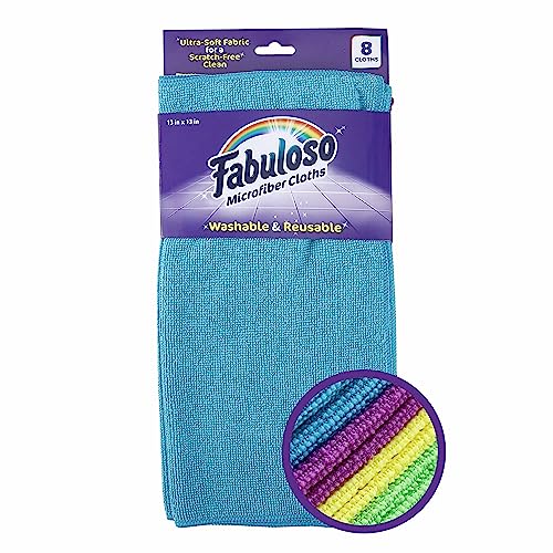 Fabuloso Microfiber Cleaning Cloths - Reusable, Scratch-Free, Rainbow Colors