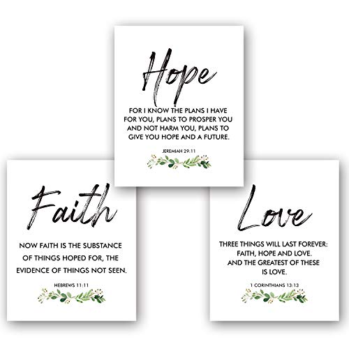 Faith, Hope & Love Bible Verse Inspirational Wall Art