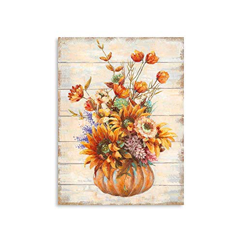 Fall Flower Pumpkin Vase Picture