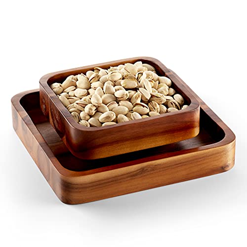 FANATU Wood Pistachio Snack Bowl