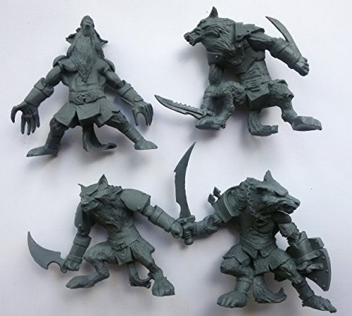 Fantasy Battles Werewolf Set 54 mm 1/32 - 4 Fantasy Figures Tehnolog Russian Toy Soldiers DND miniatures