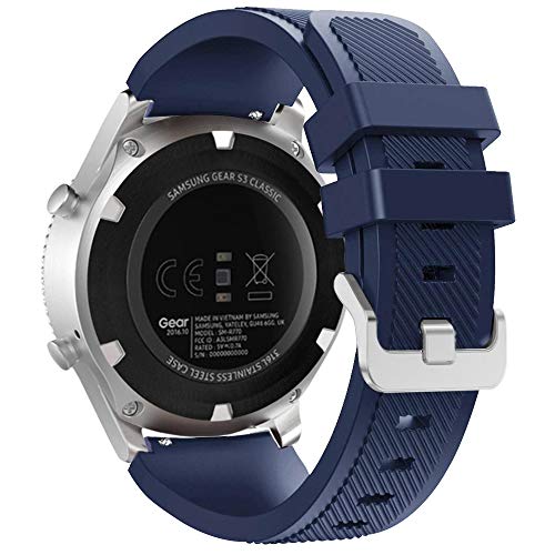 FanTEK Band for Samsung Galaxy Watch 3 45mm / Galaxy Watch 46mm / Gear S3 Watch, Midnight Blue