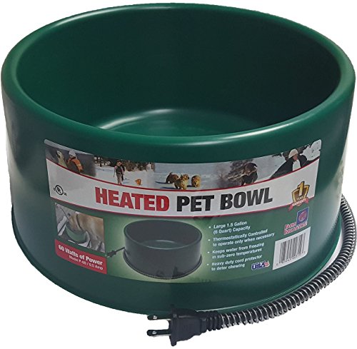 Farm Innovators Heated Dog Cat Goat Pet 60 Watt 1.5 Gallon Plug in Water Bowl