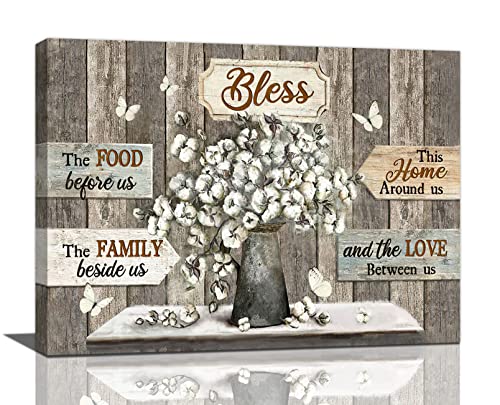 Farmhouse Flower Kitchen Decor Wall Art