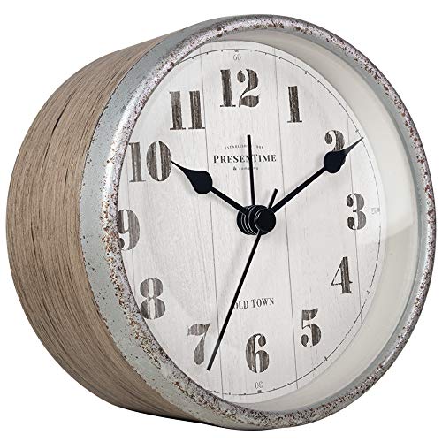 Farmhouse Tabletop Alarm Mantel Clock