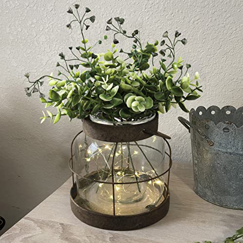 Farmhouse Vase with Plants & Lights