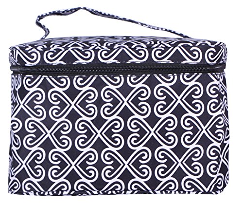 Fashion Print Soft Cosmetic Bag (Monogrammed Black Twist)