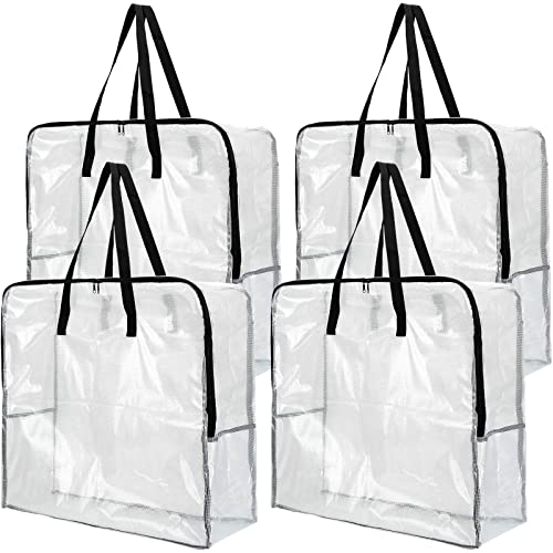 Fasmov Clear Storage Bag with Handles and Zippers