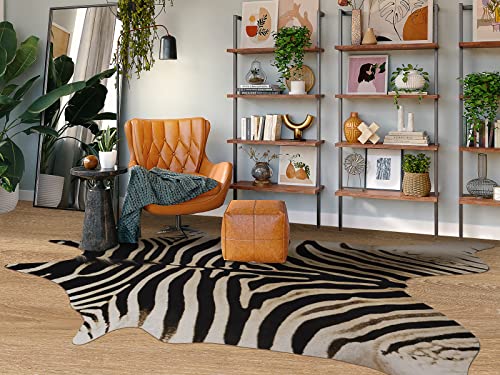 Faux Cowhide Rug Premium Zebra Print Grey Rug Carpet