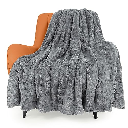 Faux Fur Luxury Blanket for Couch Sofa Bed