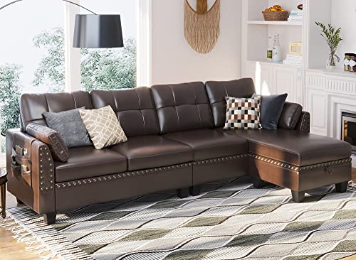 Faux Leather Sectional Sofa Couch