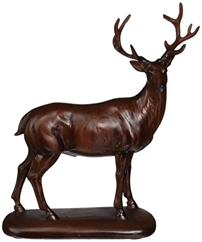 Faux Wood Peaceful Deer Sculpture Model