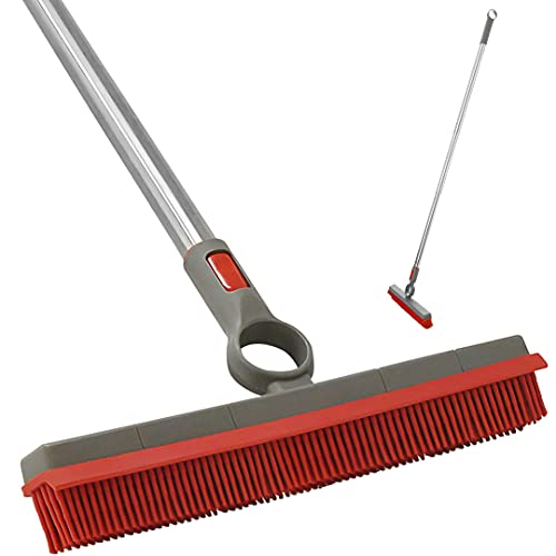 FAYINA Floor Brush with Squeegee & Stainless Steel Handle