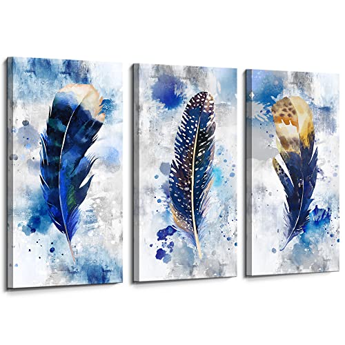 Feather Canvas Wall Art 3-Piece Set