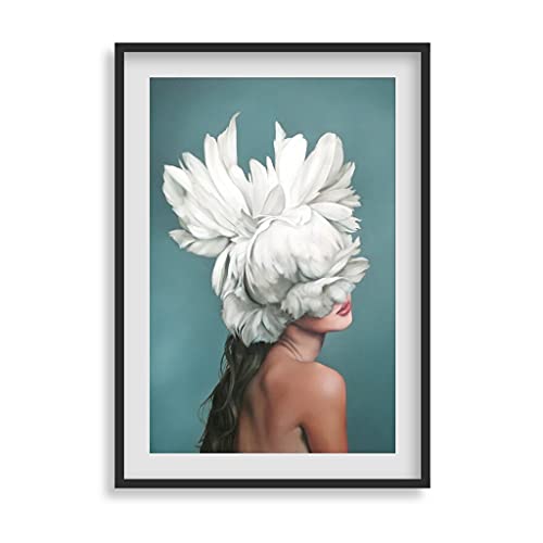 Feather Woman Framed Wall Art for Living Room
