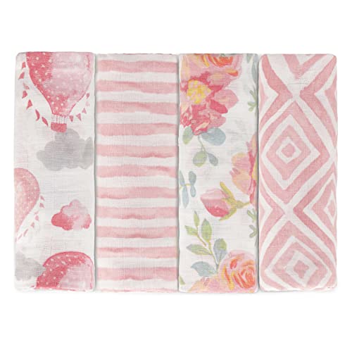 Featherhead™ 4-Pack Cotton Muslin Swaddle Blankets for Baby Girl